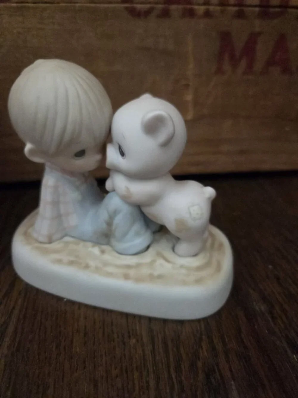 Vtg Precious Moments “We're In It Together” E-9259 Enesco 1982 Boy With Piggy